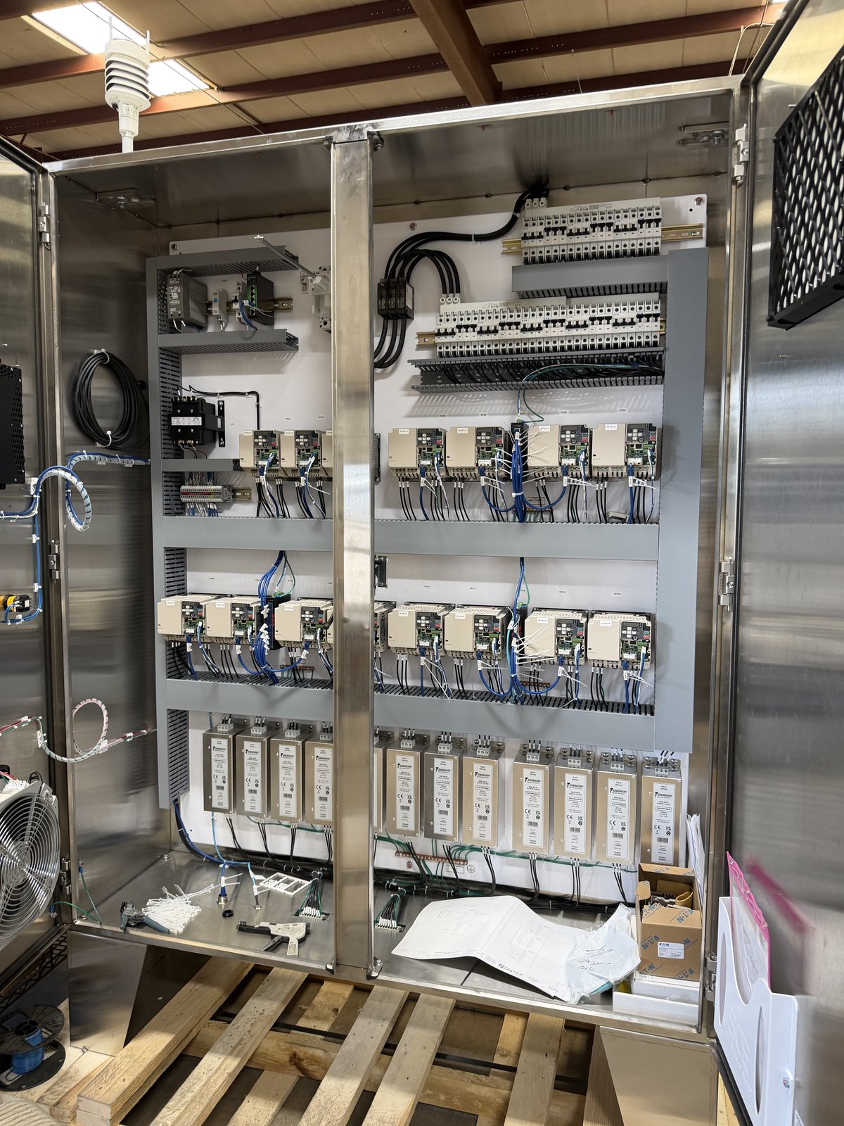 Stainless enclosure VFD panel build